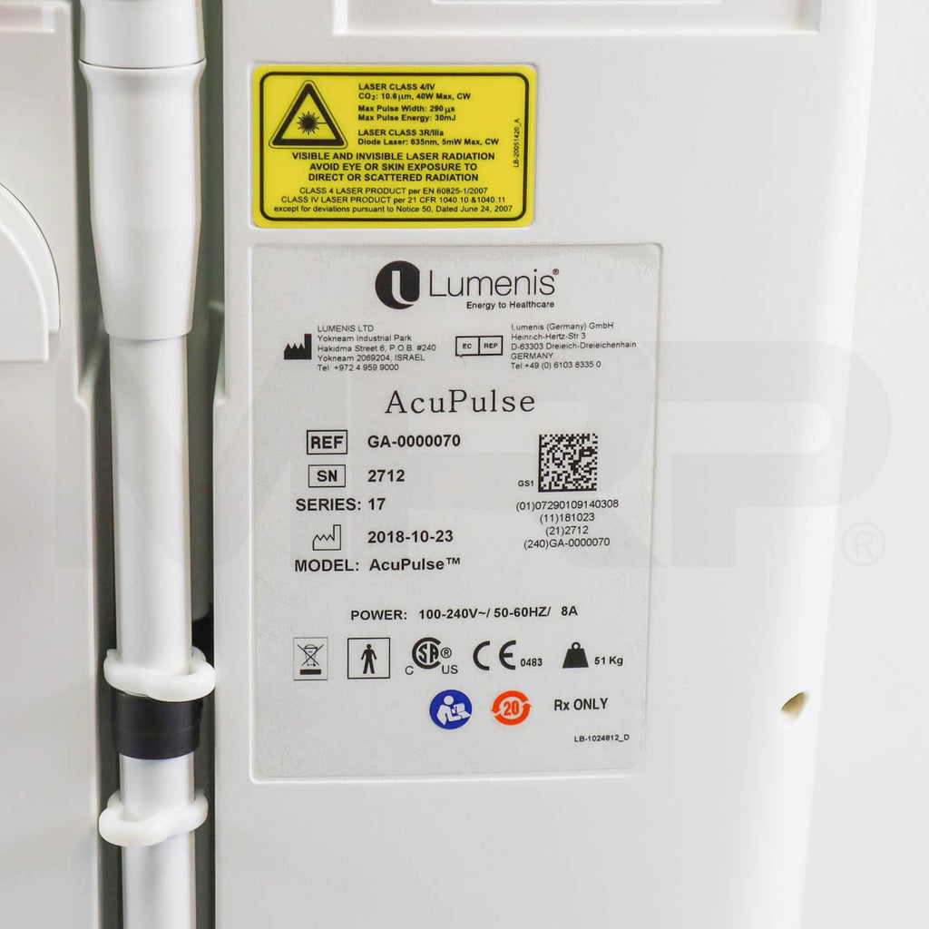 2018 Lumenis AcuPulse Device Label