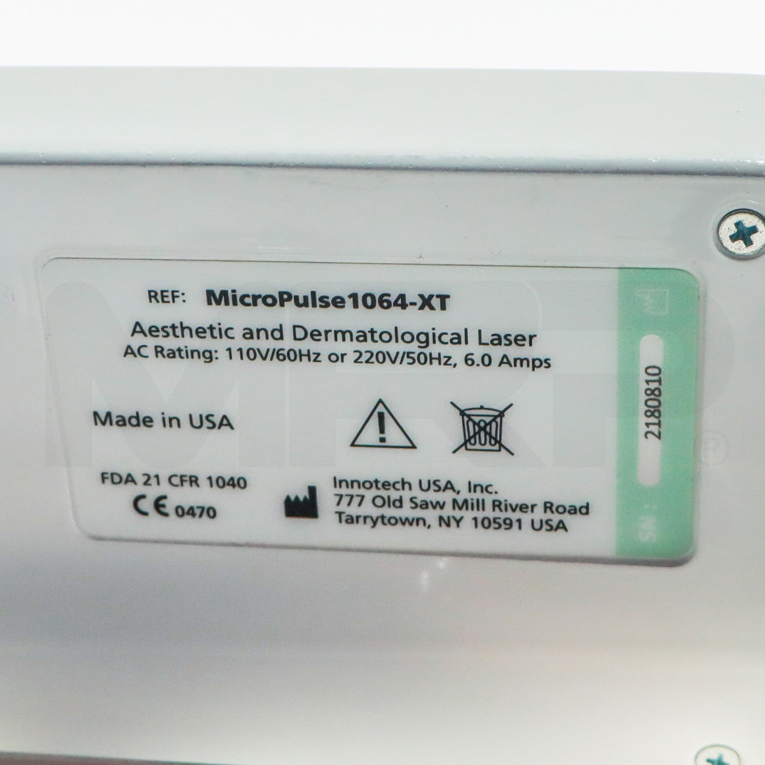 2018 Aerolase LightPod Neo Skin Rejuvenation System Label