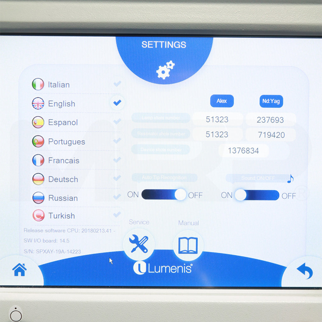 2019 Lumenis Splendor X Alexandrite Nd Yag Laser Hair Removal Unit