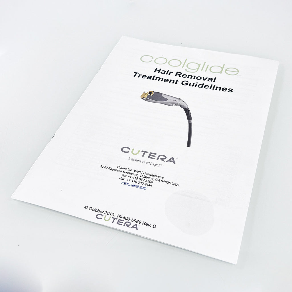 Cutera Laser CoolGlide Hair Removal Treatment Guideline Booklet 19-400-5989 2010