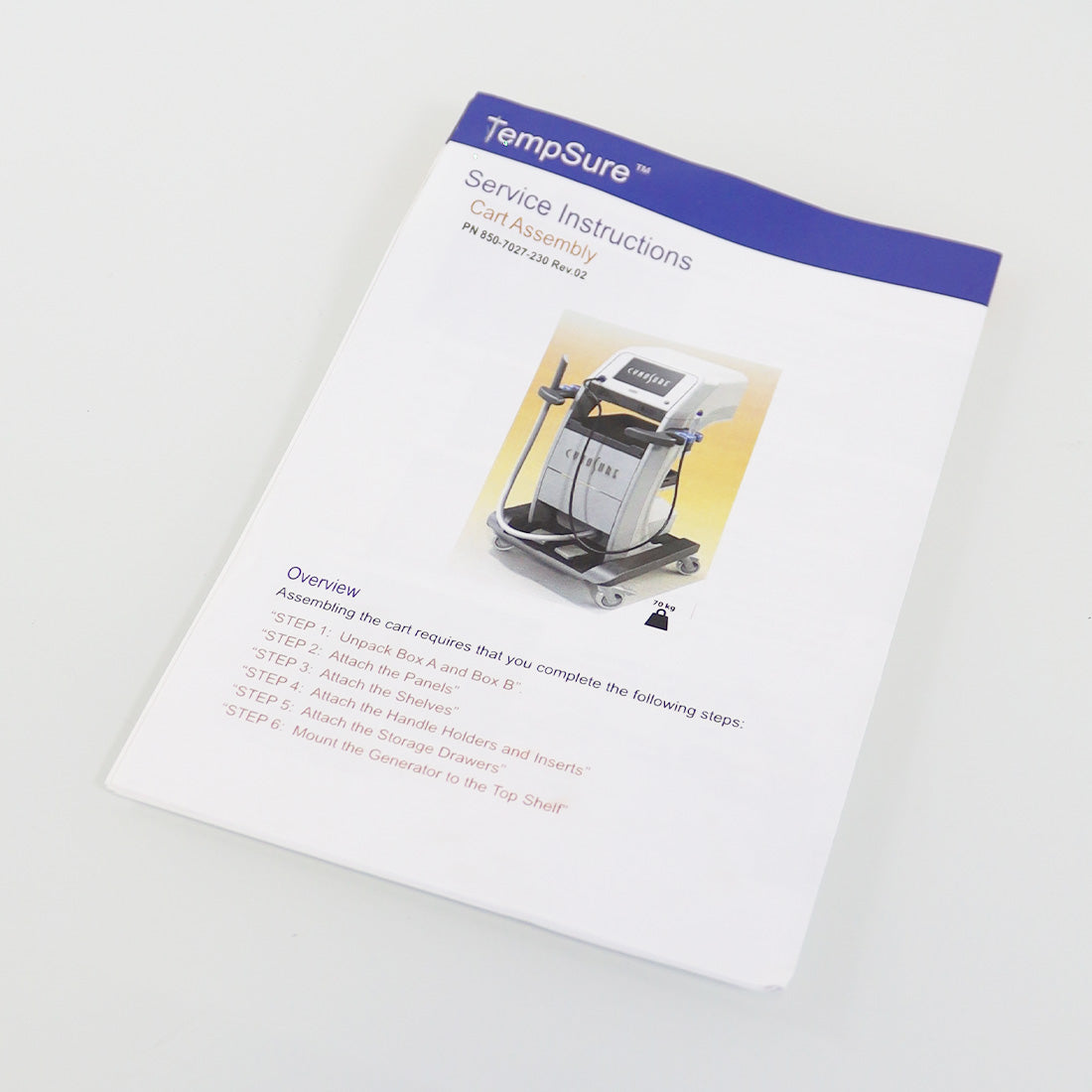 Cynosure TempSure Service Cart Assembly User Guide Setup Instructions Generator