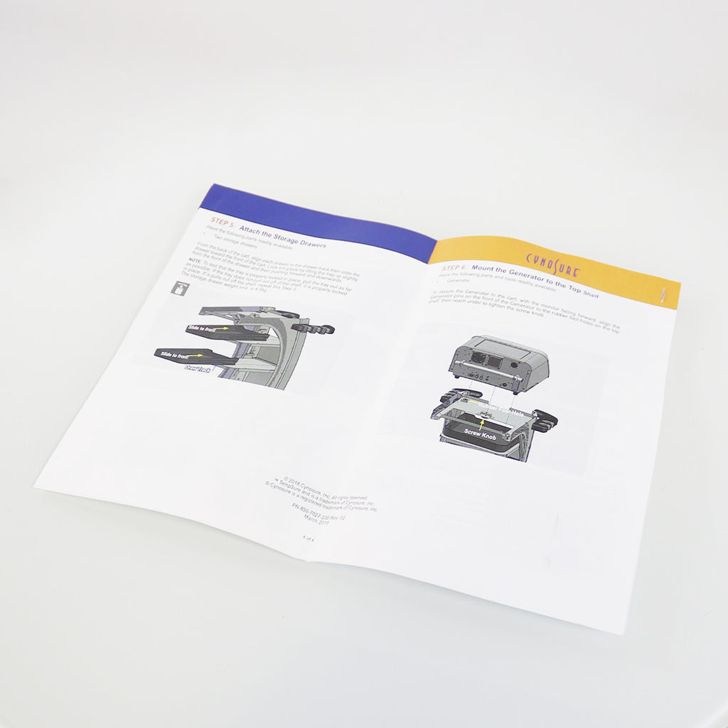 Cynosure TempSure Service Cart Assembly User Guide Setup Instructions Generator