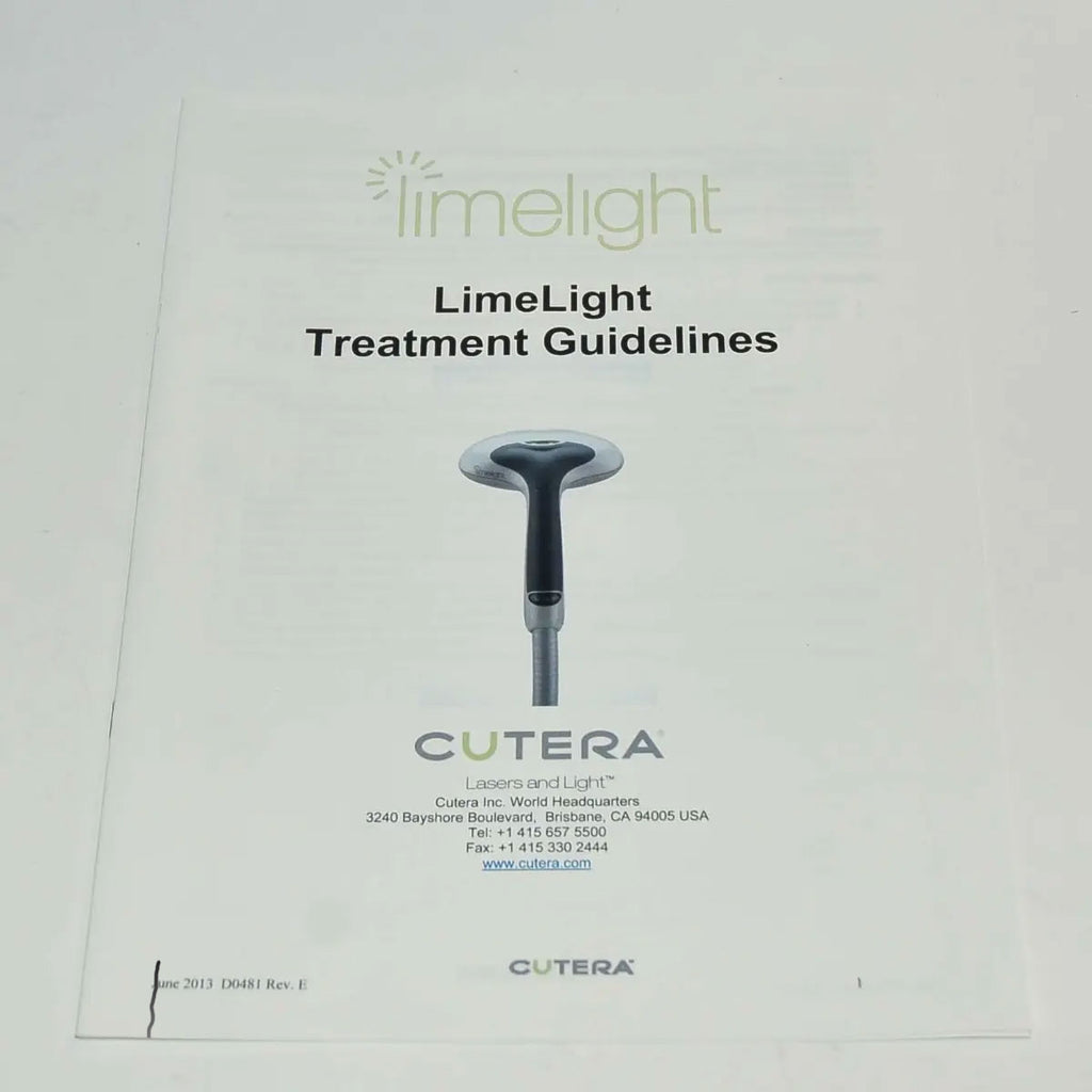 Cutera LimeLight Treatment Guidelines User Operator Manual IPL Laser D0481 2013