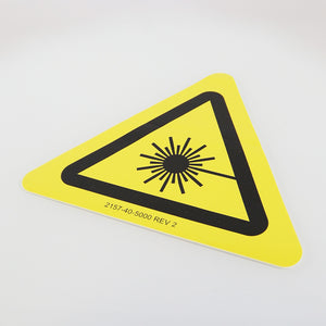 Candela Laser Yellow Danger Warning Triangle Sticker Radiation 2157-40-5000 9"