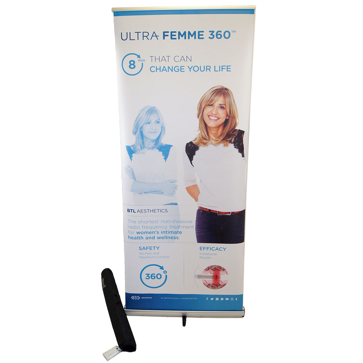 BTL Ultra Femme 360 RF Feminine Rejuvenation Marketing Retractable Banner 80x33"