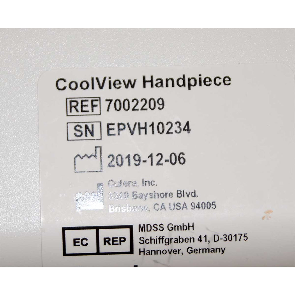 2019 Cutera Excel V+ ExcelV Nd:YAG CoolView Laser Cool View Handpiece 7002209 AS-IS