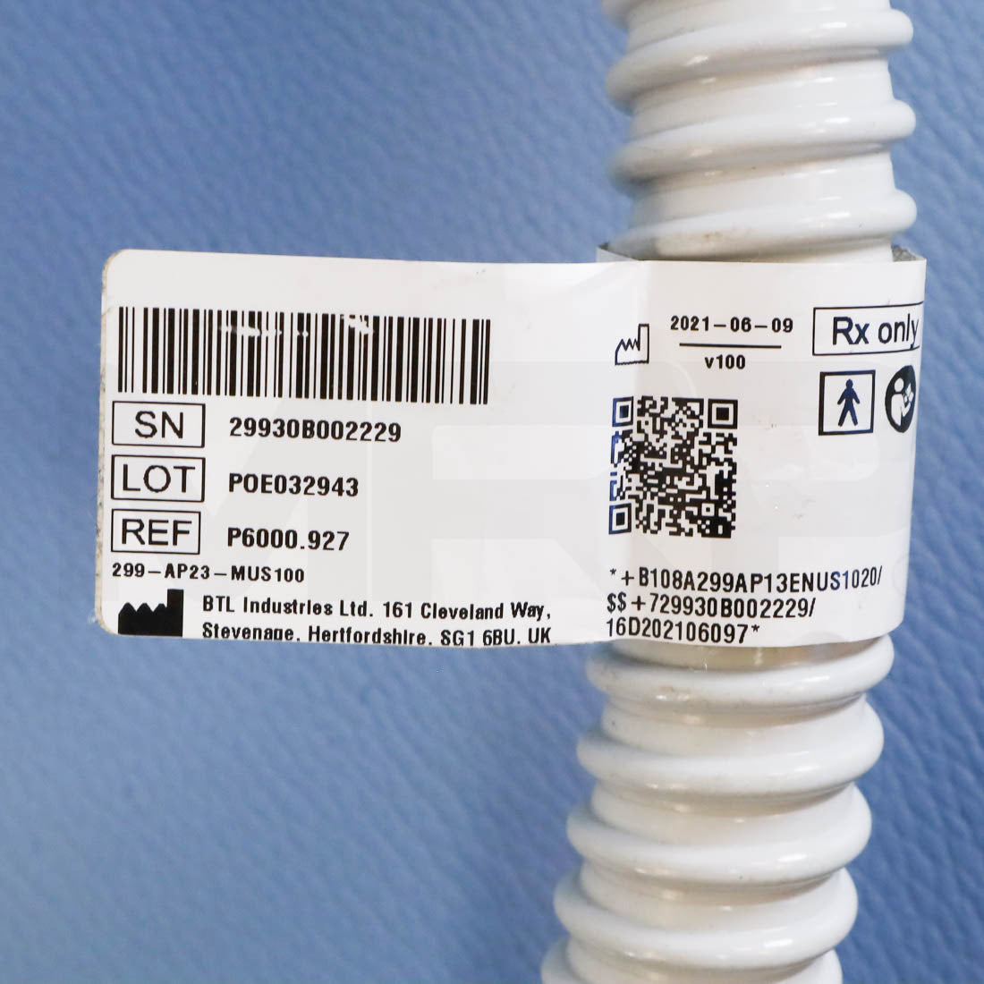 2021 BTL Emsella Chair Serial Label