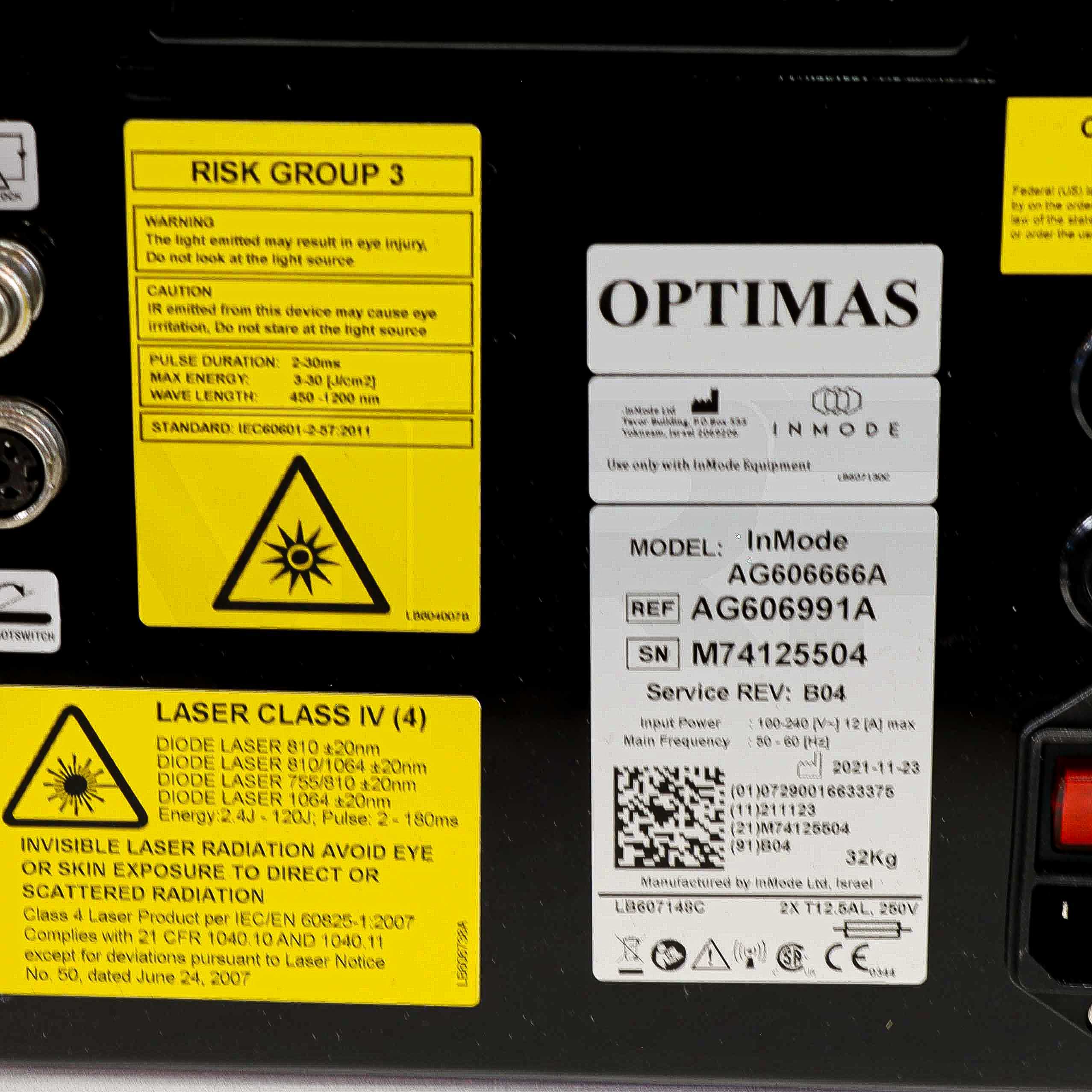 2021 InMode Optimas System Label