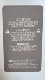 Reliance Medical RM2000V Power Medical Aspirator RM2000 V PARTS UNIT