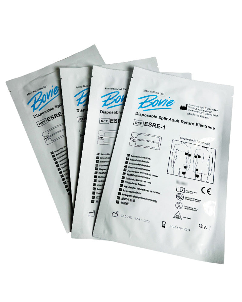 Bovie Disposable Split Adult Electrode Electrosurgical Ground Pad ESRE-1 4x PK