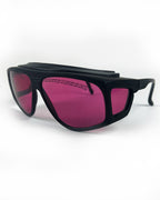 Laser Operator Glasses Pink Polymer Lenses 190-400nm OD 6+