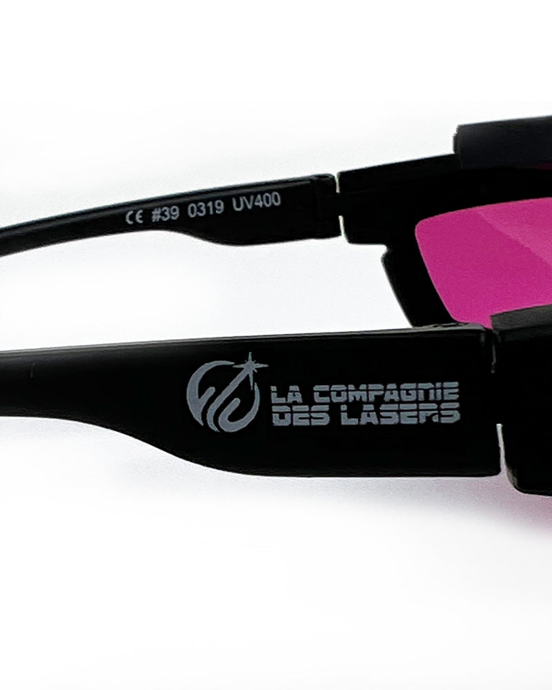 Laser Operator Glasses Pink Polymer Lenses 190-400nm OD 6+