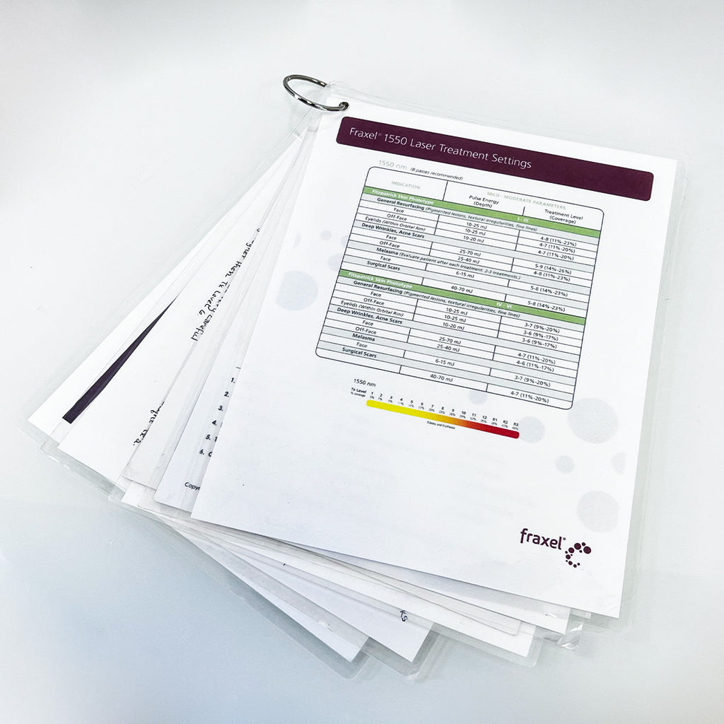 Reliant Fraxel SR1500 SR1550 Treatment Plans Settings User Guide Parameters