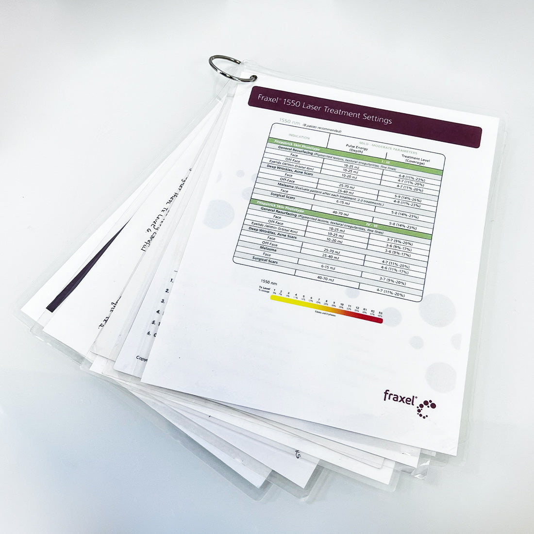 Reliant Fraxel SR1500 SR1550 Treatment Plans Settings User Guide Parameters