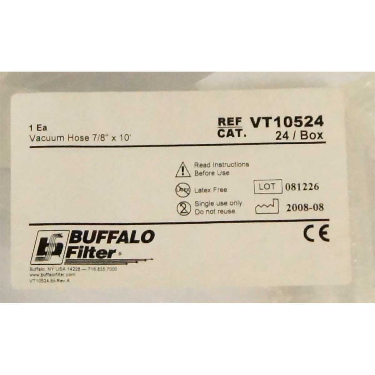 ConMed Buffalo Filter VT10524 Smoke Evacuation Tubing Non-Sterile 7/8in x 10ft