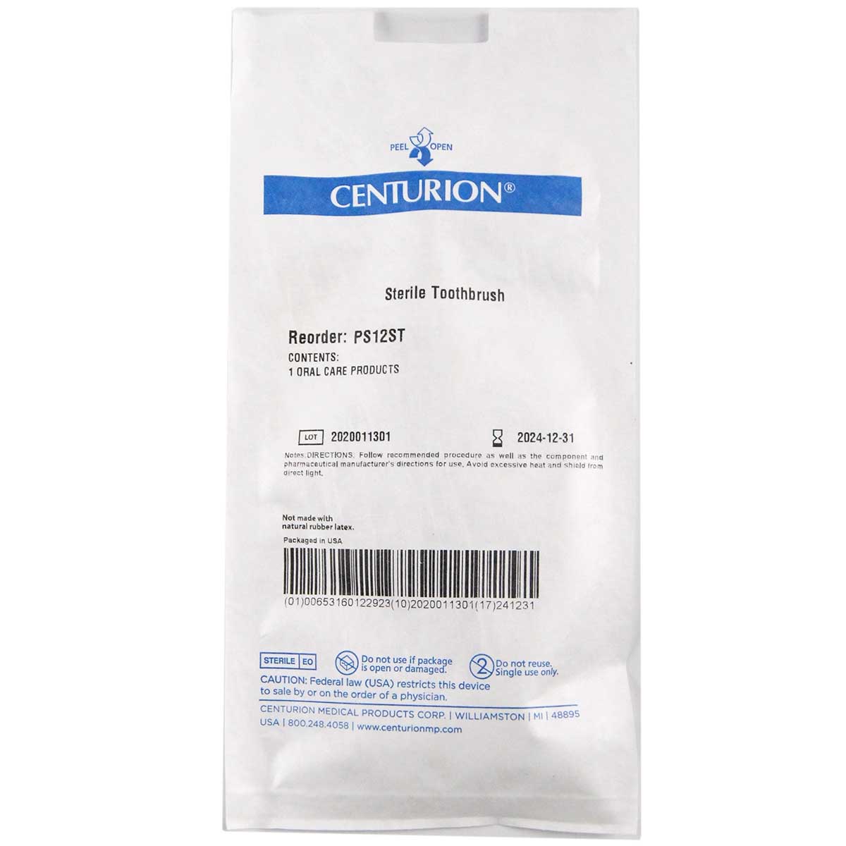 Centurion Sterile Toothbrush PS12ST for Cleaning APYX Renuvion APR Handpiece NEW