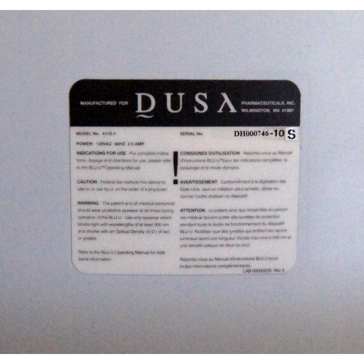 DUSA Blu-U Blue Light Photodynamic Therapy Acne Treatment Control 4170-1 60Hz