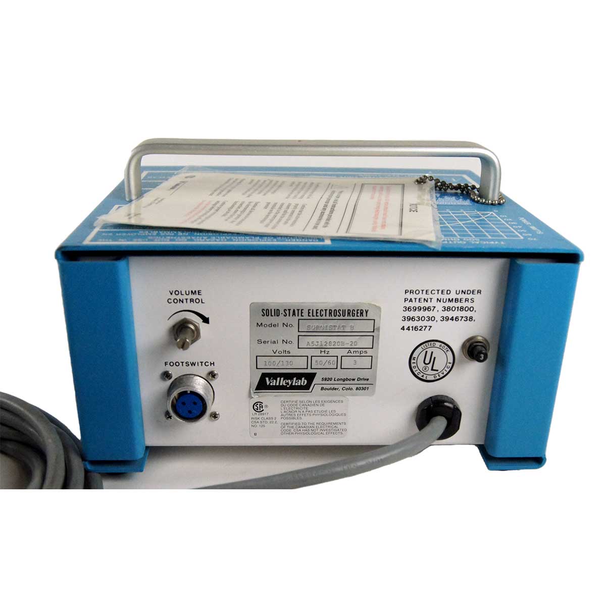 ValleyLab SurgiStat B Solid State Electrosurgery ESU Generator Bipolar Cut Goag