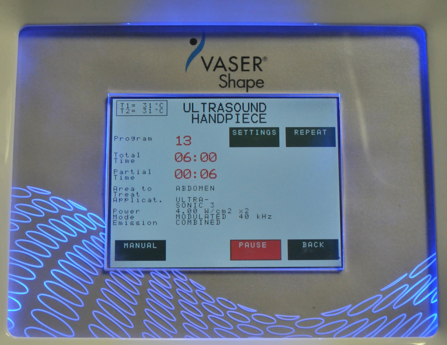 2012 VASER Shape Body Shaping Contour Ultrasound Diathermy Massage Therapy MC-1