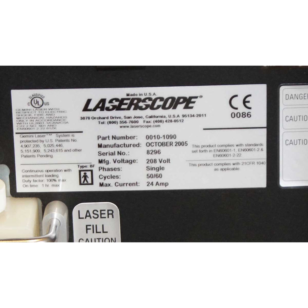 LaserScope Gemini Nd Yag KTP Laser System HR Skin Rejuvenation Lesions 2005