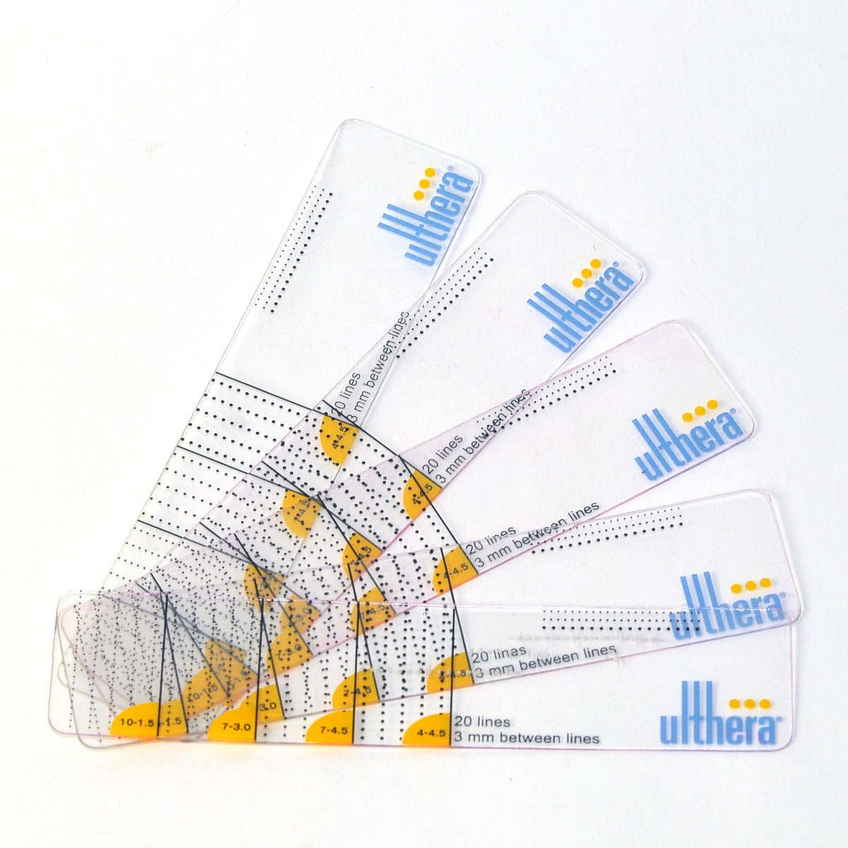 Ulthera Ultherapy Gauge Ruler 4.5" Clear Plastic Marker Patient Gauge Lines x5Pc