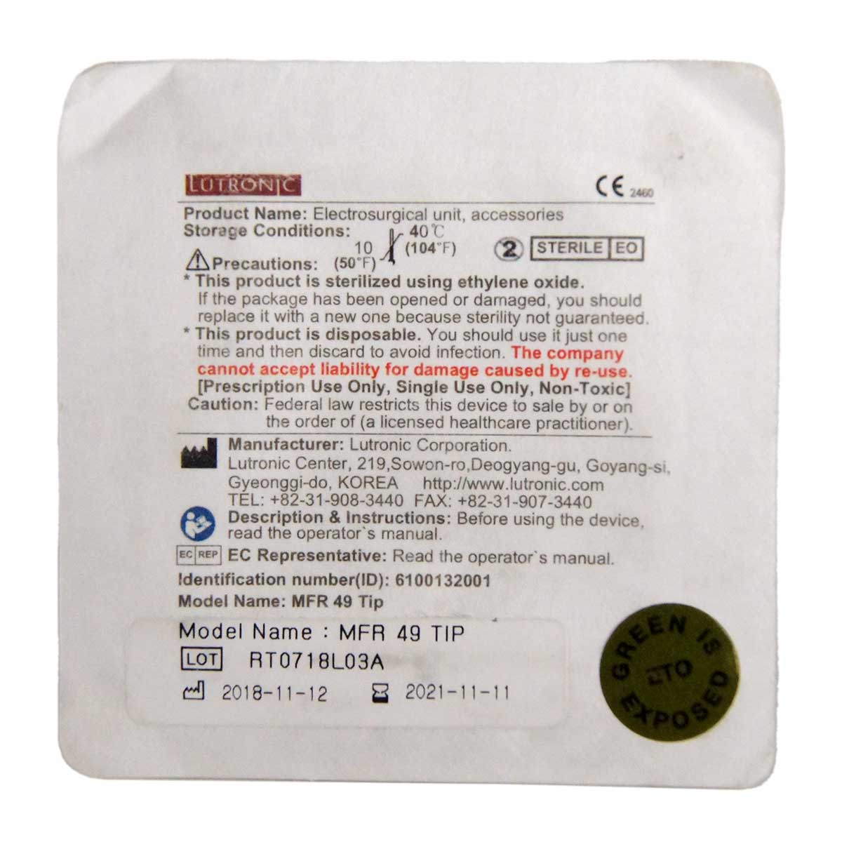 Lutronic Infini System MRF Microneedling 49-Pin Tip MFR-49 Training Use EXP2021