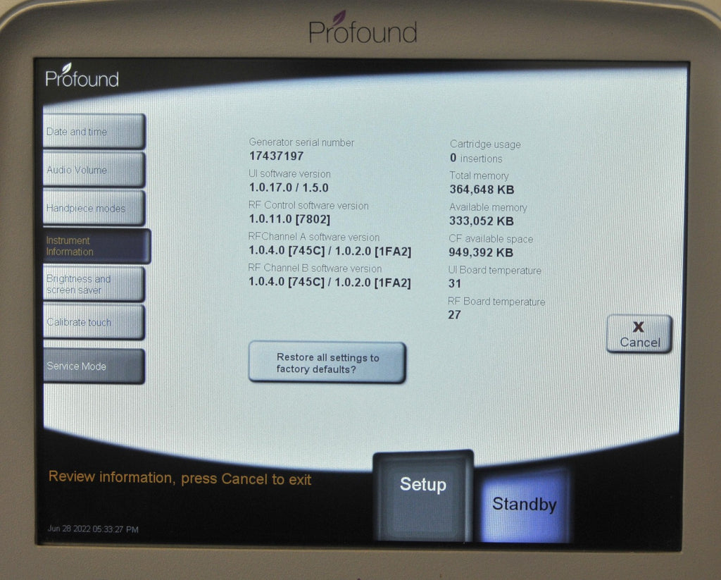 Syneron Candela PROFOUND RF Skin Tightening Microneedling Facial Wrinkles Aging
