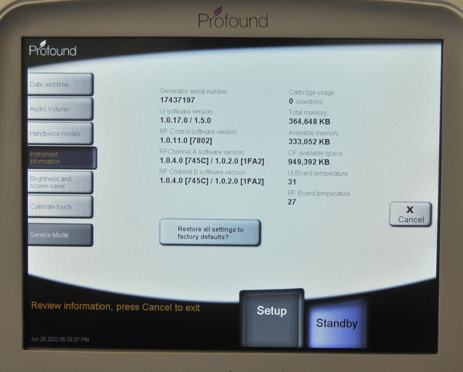 Syneron Candela PROFOUND RF Skin Tightening Microneedling Facial Wrinkles Aging