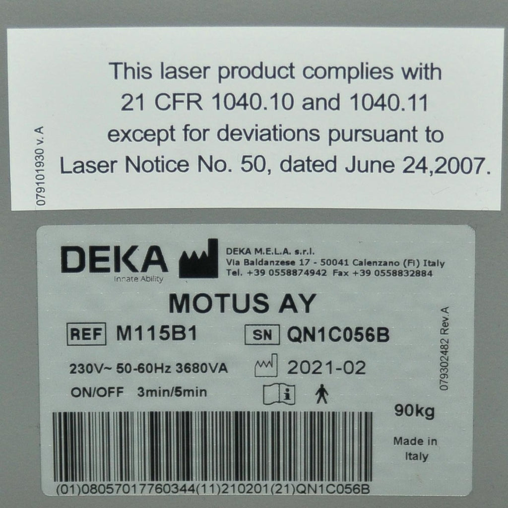 2021 DEKA MotusAY Dual Nd YAG Alex Laser 755 1064 Hair Removal Vascular Motus AY