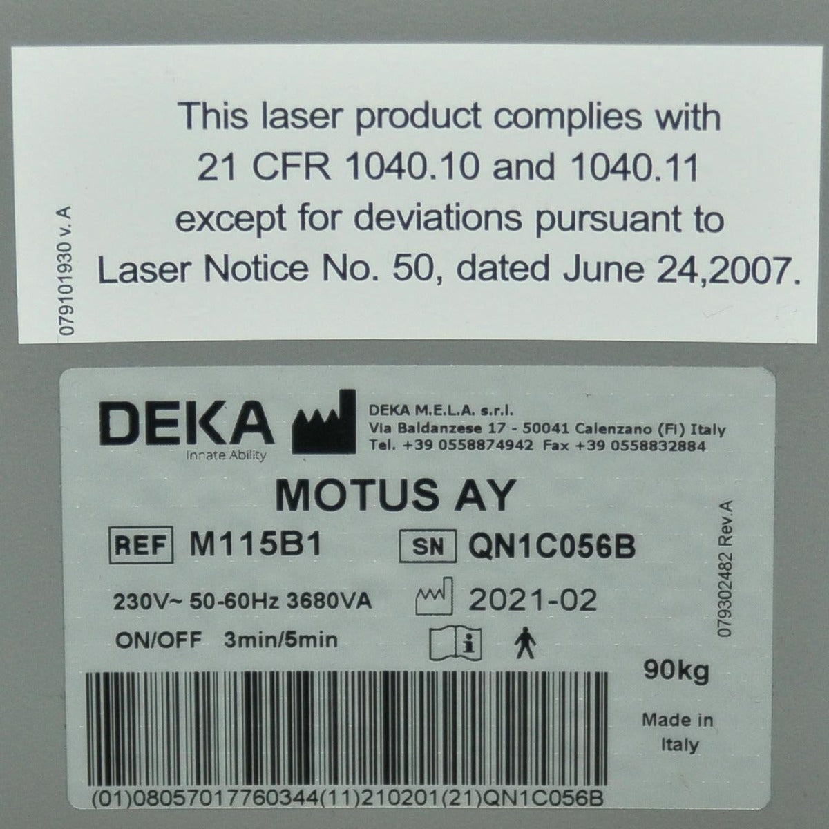 2021 DEKA MotusAY Dual Nd YAG Alex Laser 755 1064 Hair Removal Vascular Motus AY