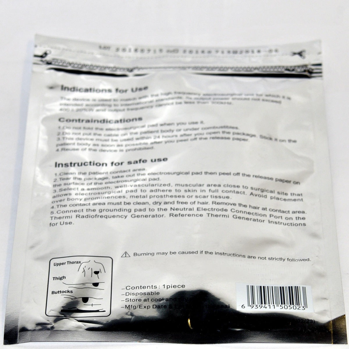 Thermi Aesthetics ThermiRF Electrode Grounding Pad 2130ac Electrosurgical x1 Pc