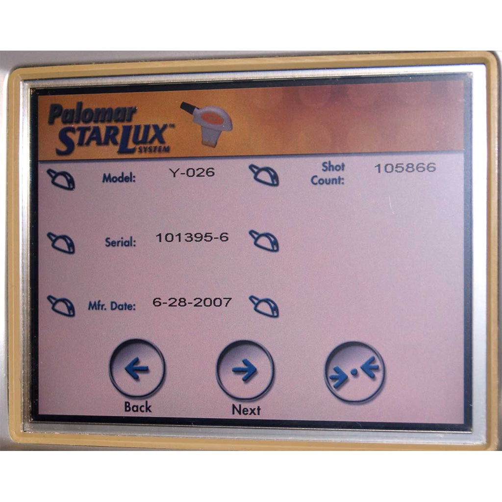 Palomar StarLux 300 IPL Aesthetic System with Cart Lux 2006 LuxG LuxY