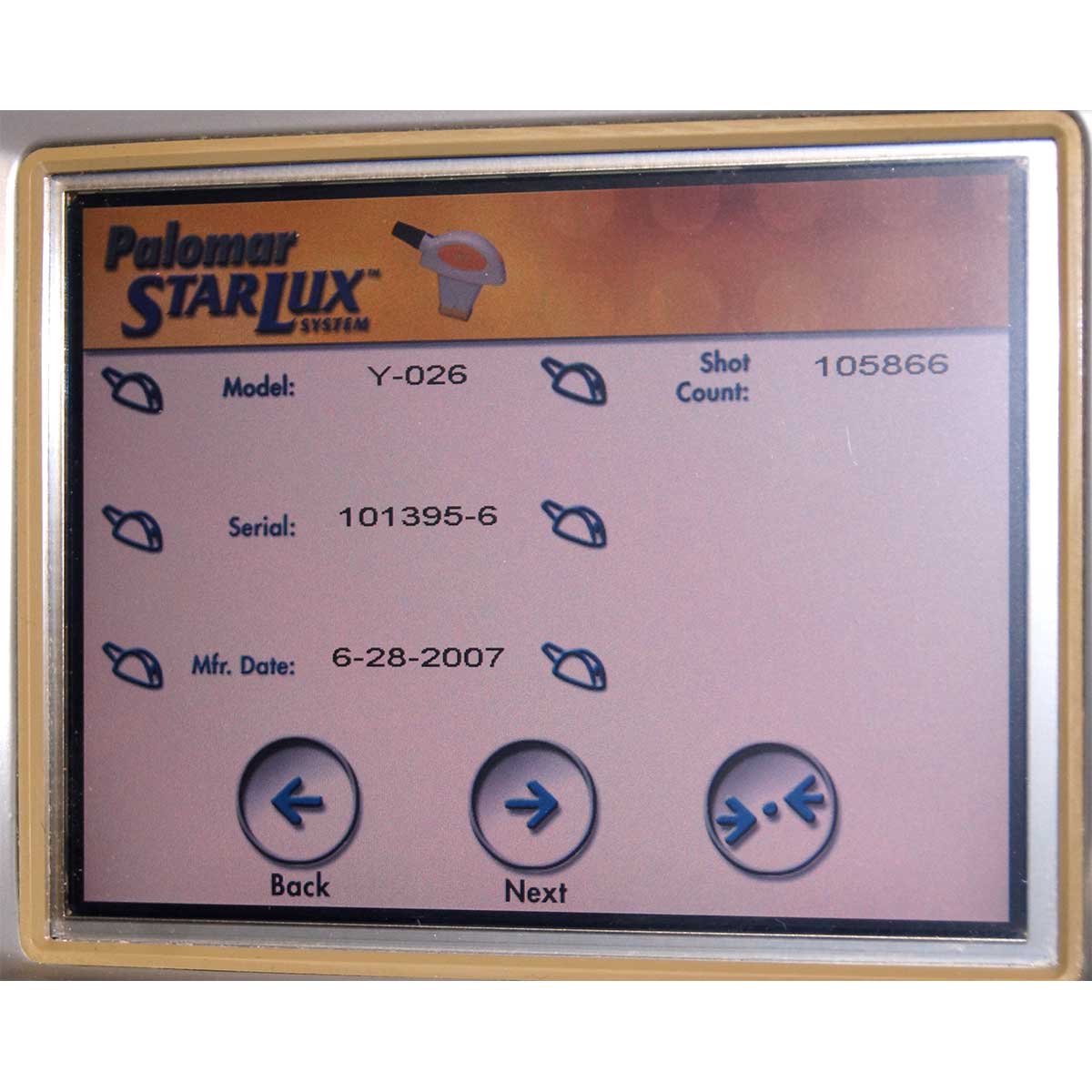 Palomar StarLux 300 IPL Aesthetic System with Cart Lux 2006 LuxG LuxY