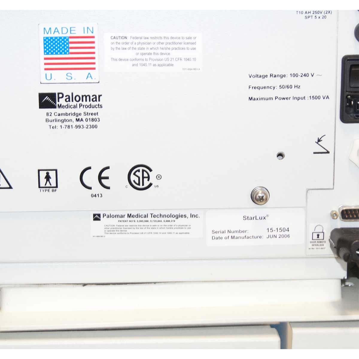 Palomar StarLux 300 IPL Aesthetic System with Cart Lux 2006 LuxG LuxY