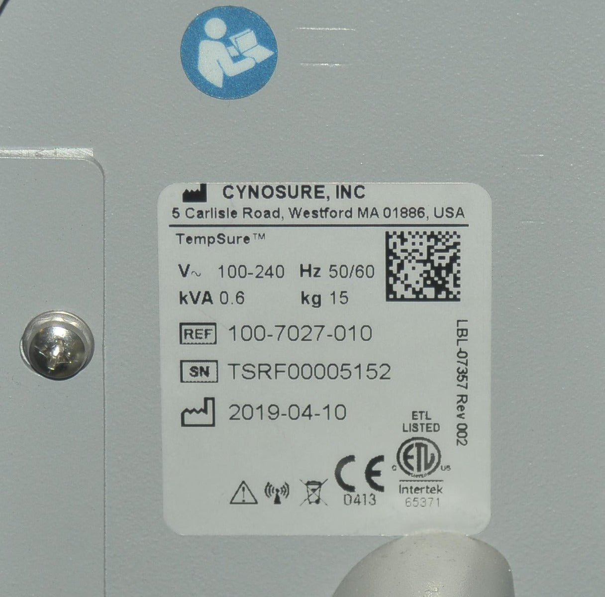 2019 Cynosure Ellman TempSure Envi RadioFrequency RF Skin Tightening Wrinkles