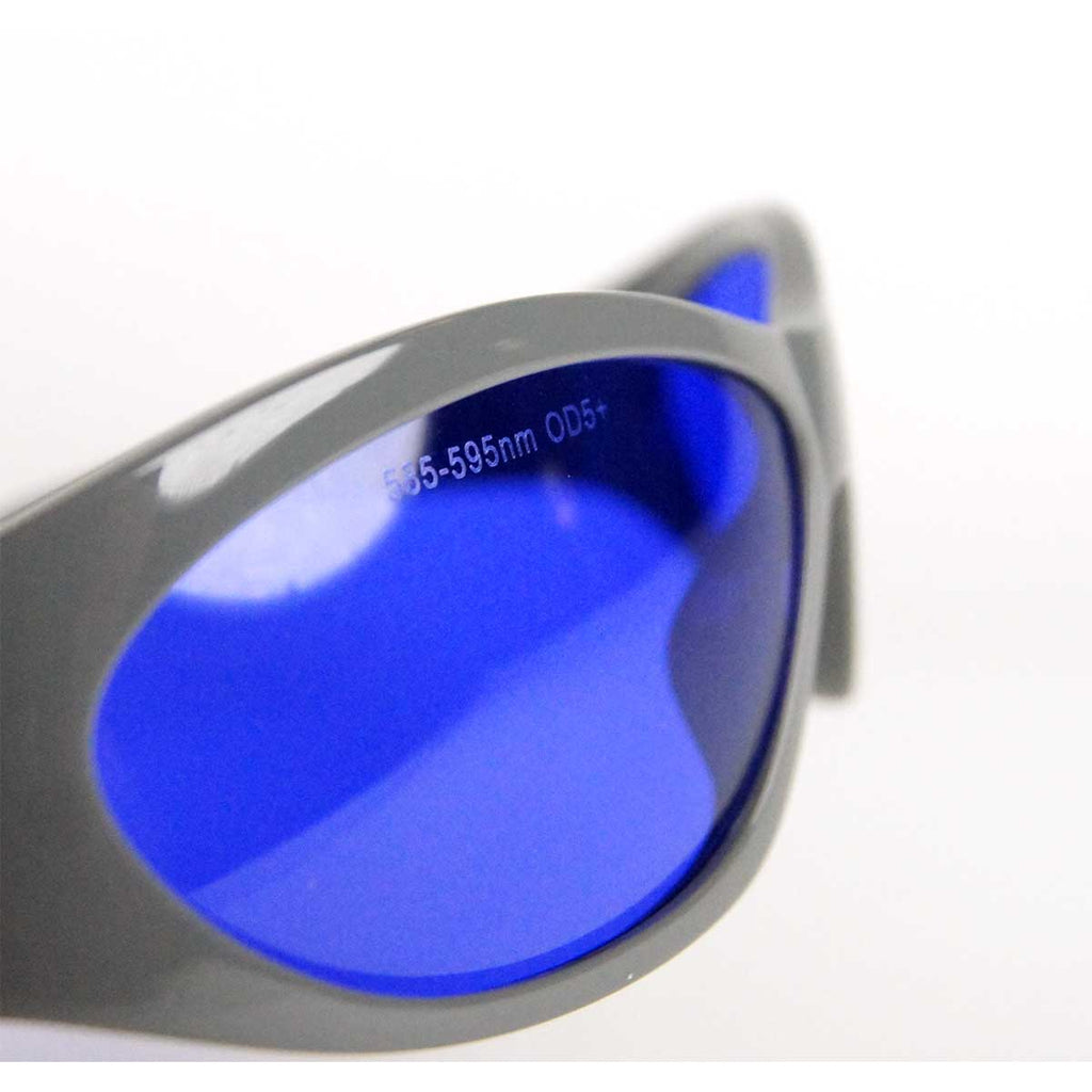 MRP Laser Safety Eyewear Glasses 585-595nm OD5+ DIR LB5 LP S - Grey Small Frame