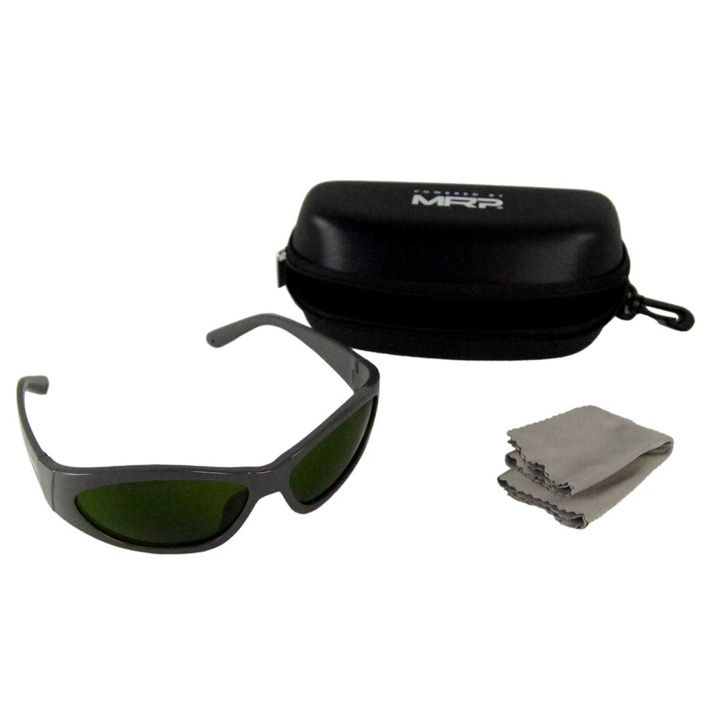 MRP IPL Safety Eyewear Glasses 200-1400nm LP S - Green Lens - Grey Sport Frame