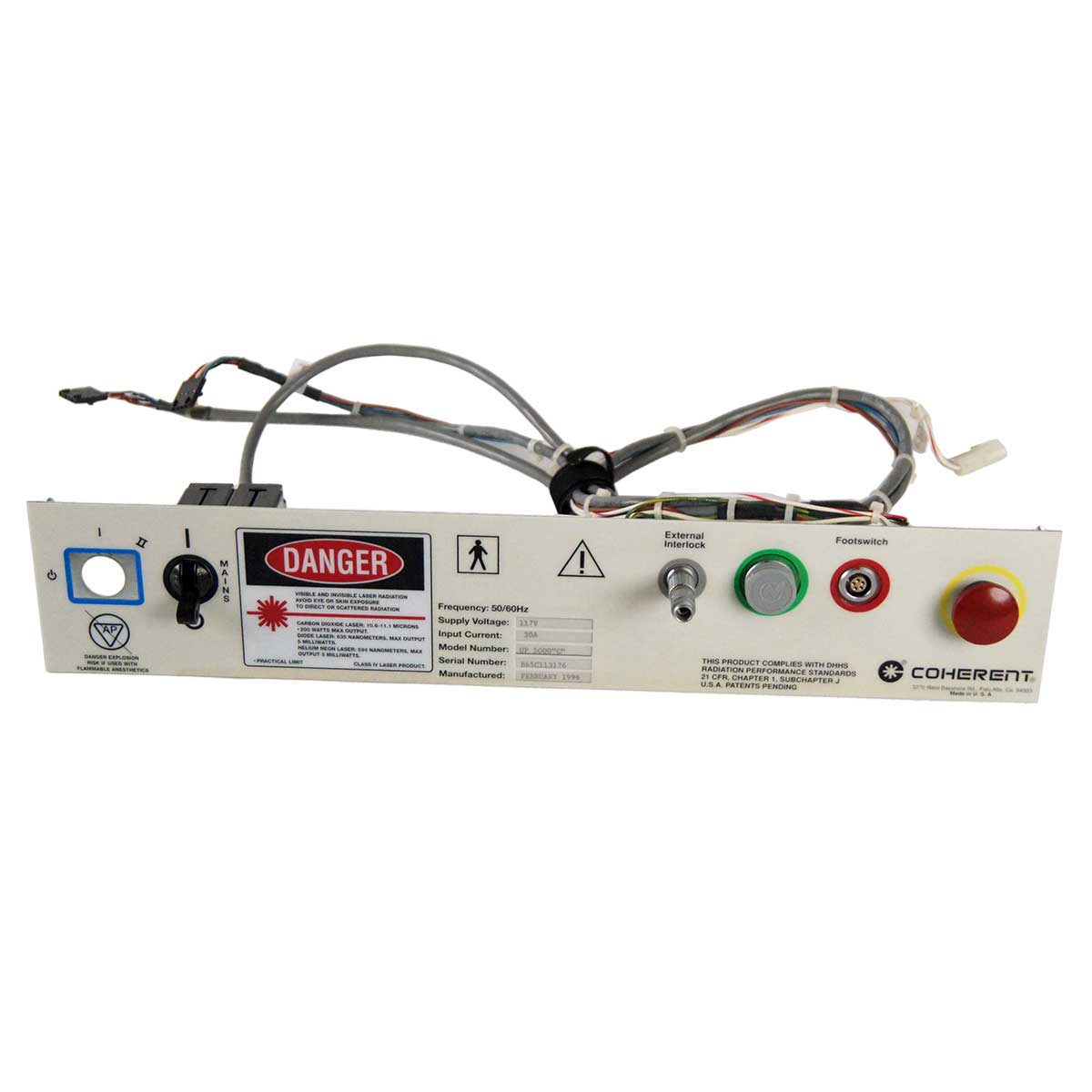 Coherent UltraPulse 5000C Interface Panel w/ Connectors Ultra Pulse 5000 C Parts