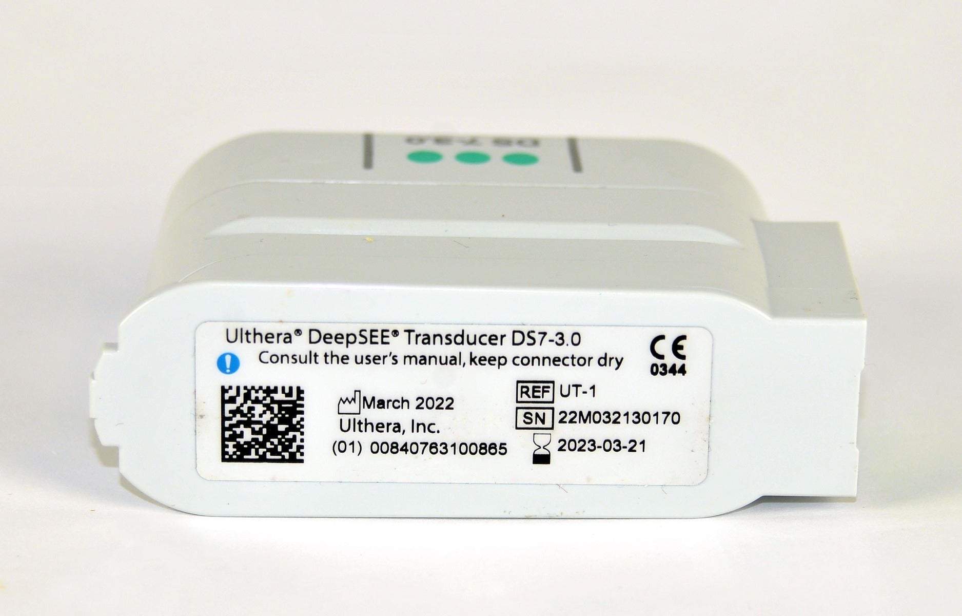 Ulthera DeepSEE DS 7-3.0 Transducer Ultrasound Ultherapy Green 2000/2400 UT-1