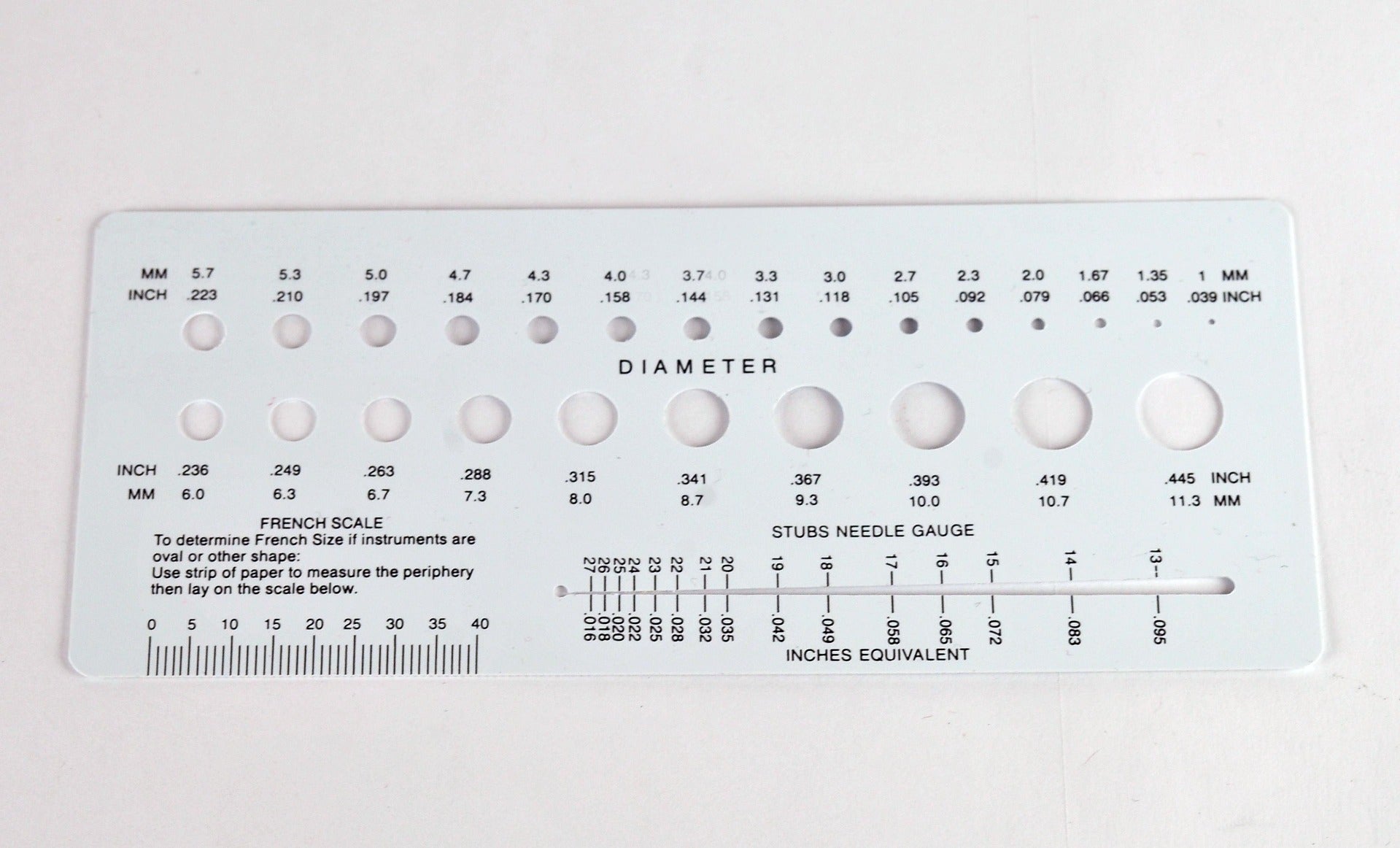 CoolTouch NewStar Laser French Catheter Scale Vein Gauge 1-15cm .1-6.0mm Index