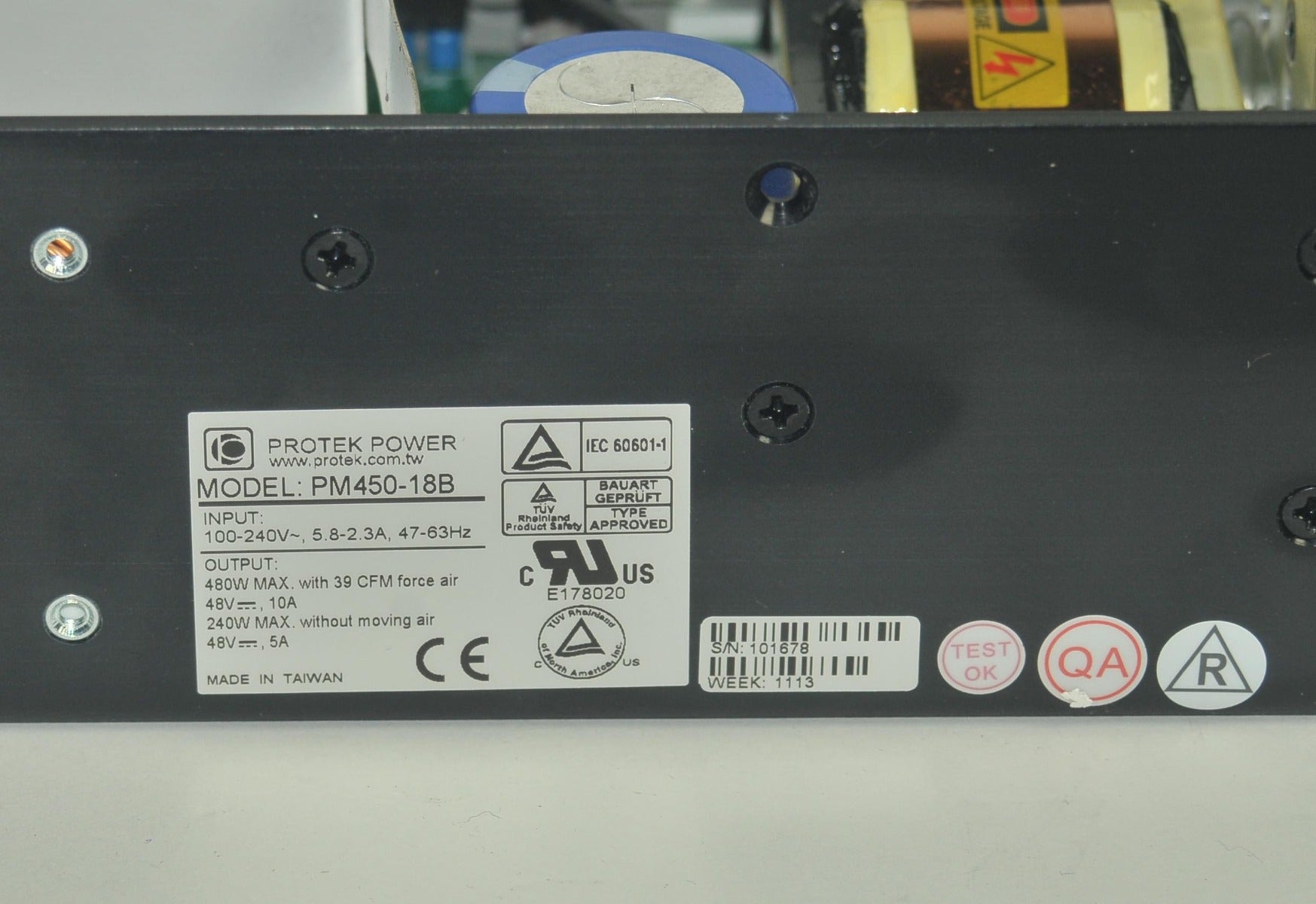 Syneron Candela Laser Open Frame PM450-18B Electrical Protek Power Supply PARTS