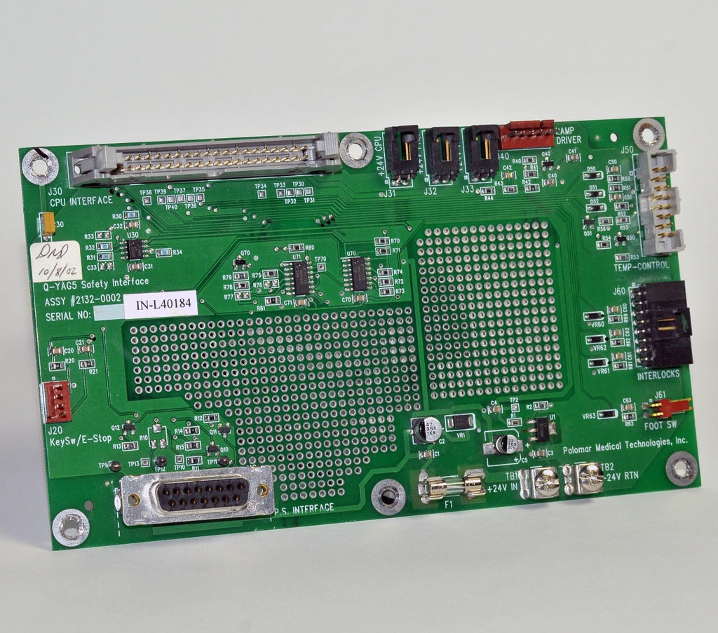 Palomar QYAG5 Laser Safety CPU Interface PCB Assy 2132-0002 OEM Cynosure PARTS