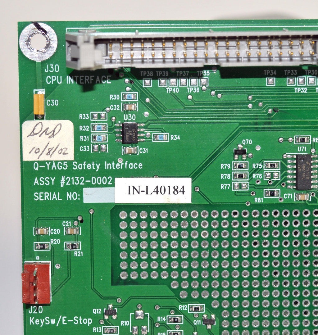 Palomar QYAG5 Laser Safety CPU Interface PCB Assy 2132-0002 OEM Cynosure PARTS