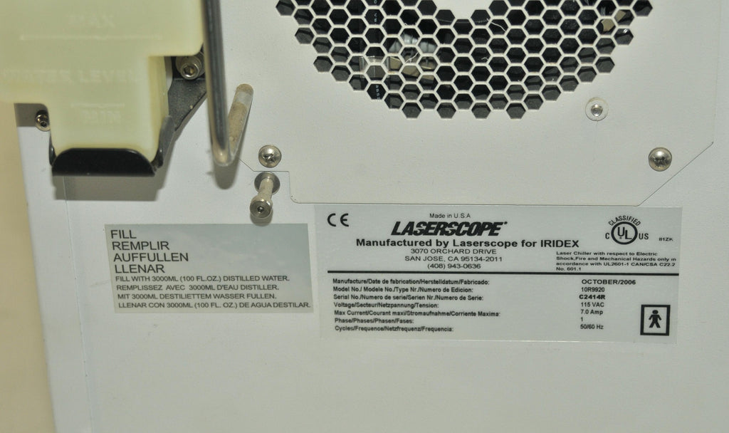Lyra LaserScope Iridex Laser Chiller Recirculating Water Cooling Base PARTS