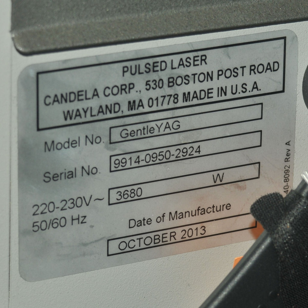 2013 Candela Mini GentleYAG Nd YAG Laser Hair Removal Skin Rejuvenation Lesions