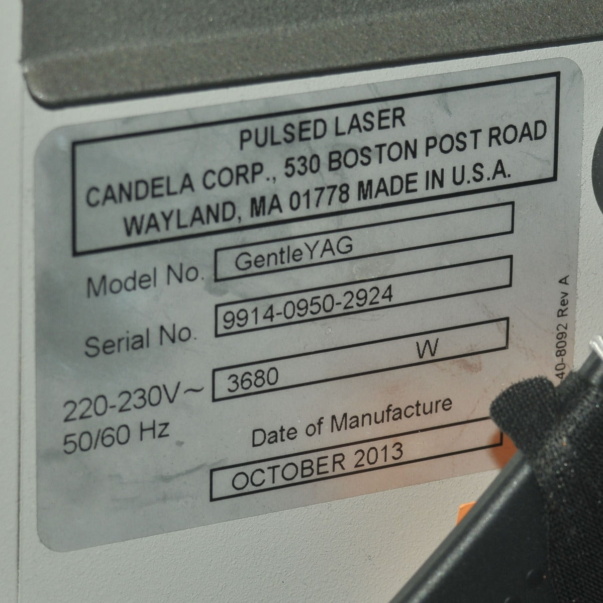 2013 Candela Mini GentleYAG Nd YAG Laser Hair Removal Skin Rejuvenation Lesions