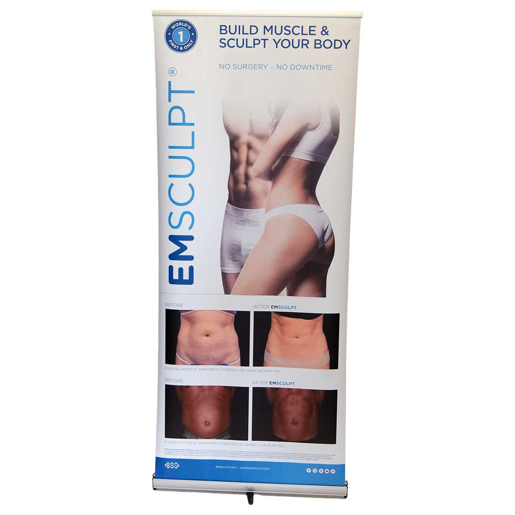 BTL EMsculpt "Build Muscle & Sculpt Your Body" Marketing Banner 33in x 81in