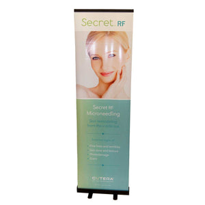 Cutera Secret RF Microneedling Retractable Marketing Banner 25in x 83in