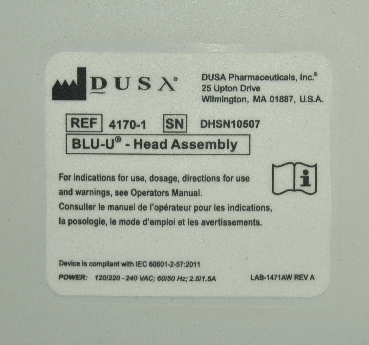 DUSA Pharmaceuticals Blue Light BLU-U Photodynamic Acne Therapy Treatment 4170
