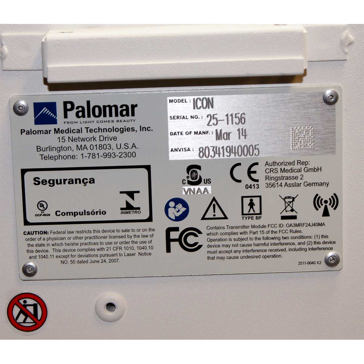 Palomar Icon System Top Skeleton Assembly Cage Case 2014 Replacement Parts